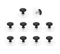 sourcing map Paquete de 10 pomos adhesivos para gabinete, pomos autoadhesivos de acero inoxidable, sin taladrar, redondos, tiradores instantáneos para armario, cajón, armario, color gris/transparente