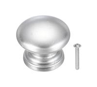 sourcing map Paquete de 10 pomos redondos de 25 mm para armario, tiradores de un solo agujero, manijas de armario para el hogar, cocina, armario, tocador, cajón, color plateado arena