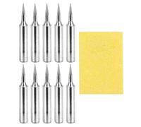 sourcing map Paquete de 10 puntas de soldadura de 900 m, puntas de soldadura calentadas internamente con almohadilla de esponja de limpieza, kit de accesorios de soldadura de repuesto para punta de