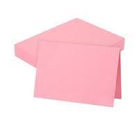 sourcing map Paquete de 100 papeles de cartulina en blanco de 5.9 x 7.9 pulgadas, cartulina rosa a granel, papel de cartulina grueso plegado para impresora, tarjetas de bricolaje, regalo de