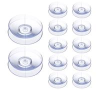 sourcing map Paquete de 12 ventosas de doble cara, espaciadores de mesa de vidrio de 1.4 pulgadas, almohadillas de ventosa de silicona transparente para mesas de vidrio de patio, espejo, tabla de