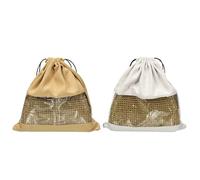 sourcing map Paquete de 2 bolsas de polvo para bolsos, 11.4 x 11.4 pulgadas, bolsa de almacenamiento de algodón con cordón con ventana, bolsa de almacenamiento para bolsos, zapatos, botas
