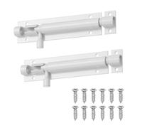 sourcing map Paquete de 2 cerraduras de perno de barril, pestillo de cerradura de puerta corredera de 4 pulgadas, pestillo de aleación de aluminio resistente con tornillos para puerta de dormitorio y