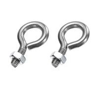 sourcing map Paquete de 2 pernos de ojo, M8 x 20 mm, acero inoxidable 304 roscado, ganchos plateados con tuerca para colgar o asegurar cables