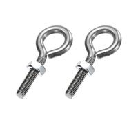 sourcing map Paquete de 2 pernos de ojo, M8 x 40 mm, acero inoxidable 304 roscado, ganchos plateados con tuerca para colgar o asegurar cables