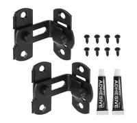 sourcing map Paquete de 2 pestillos abatibles para puerta, 2 pulgadas, acero inoxidable, 90 grados, cerradura de puerta corrediza de granero, ángulo recto, curvado para valla de granero, jaula de