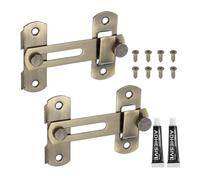 sourcing map Paquete de 2 pestillos abatibles para puerta abatible, 2.8 pulgadas, de acero inoxidable, para puerta corrediza de granero, para baño, valla de granero, jaula de mascotas, ventana de