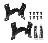 sourcing map Paquete de 2 pestillos abatibles para puerta, acero inoxidable de 3.3 pulgadas, 90 grados, cerradura de puerta corrediza de granero, ángulo recto, curvado para valla de granero, jaula de