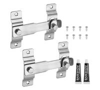 sourcing map Paquete de 2 pestillos abatibles para puerta, de acero inoxidable de 3.3 pulgadas, para puerta corrediza de granero, para baño, valla de granero, jaula de mascotas, ventana de garaje