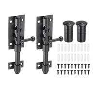 sourcing map Paquete de 2 pestillos deslizantes, 5 en acero inoxidable 304, pestillos resistentes para puerta, barra de 10 mm de diámetro con contenedor de polvo para puerta de granero, valla de