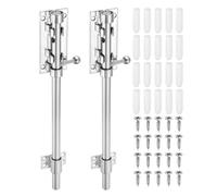 sourcing map Paquete de 2 pestillos deslizantes de acero inoxidable 304 de 12 pulgadas para puerta, barra de 14 mm de diámetro con agujero para candado para granero, valla de madera, cobertizo, puerta