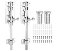 sourcing map Paquete de 2 pestillos deslizantes de acero inoxidable 304 de 6 pulgadas para puerta, barra de 12 mm de diámetro con contenedor de polvo para puerta de cobertizo, valla de madera de