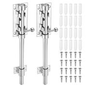 sourcing map Paquete de 2 pestillos deslizantes de acero inoxidable 304 de 8 pulgadas para puerta, barra de 14 mm de diámetro con agujero para candado para granero, valla de madera, cobertizo, puerta