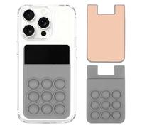 sourcing map Paquete de 2 soportes para tarjetas de teléfono con ventosa, soporte autoadhesivo de silicona con ventosa, agarre adhesivo para teléfono con ranura para tarjetas para teléfono celular