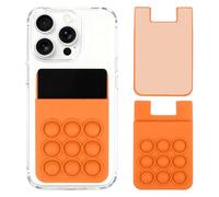 sourcing map Paquete de 2 soportes para tarjetas de teléfono con ventosa, soporte autoadhesivo de silicona con ventosa, agarre adhesivo para teléfono con ranura para tarjetas para teléfono celular