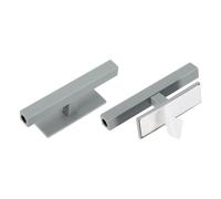sourcing map Paquete de 2 tiradores autoadhesivos de plástico de 4 pulgadas, tiradores rectangulares adhesivos para armarios de cocina, ventanas, puertas corredizas de armario (gris)
