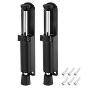 sourcing map Paquete de 2 topes de puerta telescópicos con resorte, soporte ajustable para cerraduras de puerta para distancia desde el suelo, 45 mm, color negro