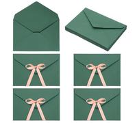 sourcing map Paquete de 20 sobres para tarjetas de felicitación con lazo de cinta, 6.3 x 4.4 pulgadas, almacenamiento de artículos pequeños, vintage, bonito soporte para tarjetas de regalo para bodas