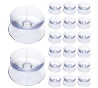 sourcing map Paquete de 20 ventosas de doble cara, espaciadores de mesa de vidrio de 0.8 pulgadas, almohadillas de ventosa de silicona transparente para mesas de vidrio de patio, espejo, tabla de