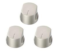 sourcing map Paquete de 3 Estufa Perilla Reemplazo 38mm x 26mm Plata | Cocina Perilla Quemador Control Perillas Reemplazo, 0 Grados, para Estufa Horno