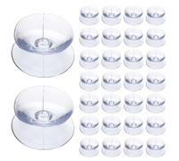 sourcing map Paquete de 30 ventosas de doble cara, espaciadores de mesa de vidrio de 0.8 pulgadas, almohadillas de ventosa de silicona transparente para mesas de vidrio de patio, espejo, tabla de