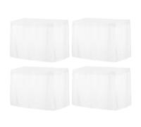 sourcing map Paquete de 4 faldas de mesa de plástico blanco, 29 x 14 pies para mesas rectangulares, manteles desechables para cumpleaños, bodas y fiestas