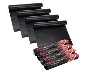 sourcing map Paquete de 4 forros de horno para parte inferior, 400 x 330 x 0,2 mm de grosor, alfombrillas antiadherentes para horno debajo de la parrilla para herramientas de parrilla, accesorios de