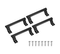 sourcing map Paquete de 4 manijas de puerta corredera de granero, manijas de aleación de aluminio de 8 pulgadas con tornillos, tirador de puerta de vidrio para patio, garaje, cobertizo, balcón, puerta