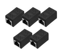 sourcing map Paquete de 5 acopladores Ethernet RJ45, hembra a hembra, adaptador de extensión Ethernet Cat6, conector de red para Cat8/Cat7/Cat6/Cat5e/Cat5, color negro