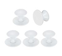 sourcing map Paquete de 5 pomos adhesivos para gabinete, pomos autoadhesivos de acero inoxidable, sin taladrar, redondos, tiradores instantáneos para armario, cajón, armario, color blanco