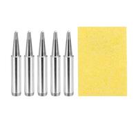 sourcing map Paquete de 5 puntas de soldadura de 900 m, puntas de soldadura calentadas internamente con almohadilla de esponja de limpieza, kit de accesorios de soldadura de repuesto para punta de