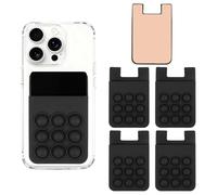 sourcing map Paquete de 5 soportes para tarjetas de teléfono con ventosa, soporte autoadhesivo de silicona con ventosa, agarre adhesivo para teléfono con ranura para tarjetas para teléfono celular