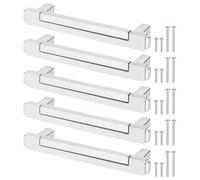 sourcing map Paquete de 5 tiradores de gabinete de cocina, manijas de tocador de un solo agujero de 4.8 pulgadas y tiradores de cajón de 3-3/4 pulgadas entre agujeros para escritorio, tocador, armario