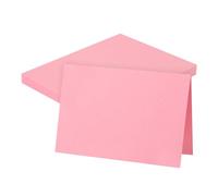 sourcing map Paquete de 50 papeles de cartulina en blanco de 5.9 x 7.9 pulgadas, cartulina rosa a granel, papel de cartulina grueso doblado para impresora, tarjetas de bricolaje, regalo de