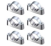 sourcing map Paquete de 6 abrazaderas de tubo, M5 x 27 mm, acero al carbono, códigos fuera de la pared, soporte de clip de sillín para fijación de tuberías de tarjeta de pared