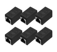 sourcing map Paquete de 6 acopladores Ethernet RJ45, hembra a hembra, adaptador de extensión Ethernet Cat6, conector de red para Cat8/Cat7/Cat6/Cat5e/Cat5, color negro
