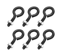 sourcing map Paquete de 6 pernos de ojo, M4 x 16 mm, acero inoxidable 304 roscado, ganchos negros con tuerca para colgar o asegurar cables