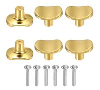 sourcing map Paquete de 6 pomos de gabinete, pomos sólidos de 1.57 pulgadas, tiradores cuadrados de aleación de aluminio con un solo agujero con tornillos para armarios de cocina, armarios, aparadores