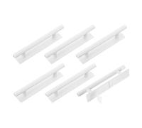 sourcing map Paquete de 6 tiradores autoadhesivos de plástico de 6 pulgadas, mango redondo adhesivo para armario de cocina, ventana, armario corredizo (blanco)