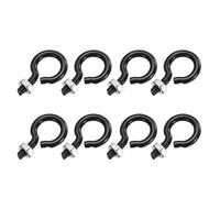 sourcing map Paquete de 8 pernos de ojo, M3 x 10 mm, acero inoxidable 304 roscado, ganchos negros con tuerca para colgar o asegurar cables