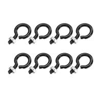 sourcing map Paquete de 8 pernos de ojo, M3 x 8 mm, acero inoxidable 304 roscado, ganchos negros con tuerca para colgar o asegurar cables