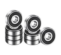 sourcing map Paquete de 8 rodamientos de bolas 626 2RS de ranura profunda, 6 x 19 x 6 mm, rodamiento de goma doble de acero cromado para motor eléctrico, electrodomésticos, maquinaria de jardín