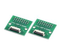 sourcing map Paquetes 2 FFC FPC PCB Convertidor Placa 16P 0.5mm para LCD 3D | Enchufe Lateral Reverso 1.0mm a DIP 2, 54mm, Impresora Cámara DVD TV Ordenador Portátil Audio