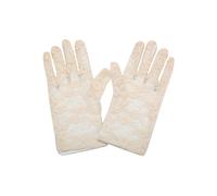 sourcing map Par De Guantes Dedo Completo Para Señora Con Encaje Floral De Muñeca Longitud Beige Talla única