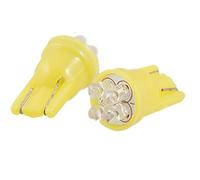 sourcing map para Coche Naranja 4 Ledes T10 Luces de Posición Bombillas 2 Piezas