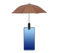 sourcing map Paraguas para teléfono - Parasol ajustable para teléfono celular con clip estable, mini cubierta universal para teléfono celular, para playa/piscina/al aire libre, marrón