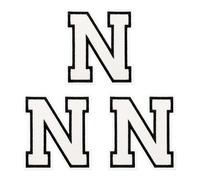 sourcing map Parches de letras para planchar, 3 piezas de 3.1 pulgadas/7.8 cm, parches bordados del alfabeto N para coser en ropa, vestidos, calcetines, jeans, sombreros, accesorios de bricolaje