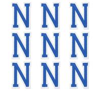 sourcing map Parches de letras termoadhesivas para planchar, 9 piezas de 5 cm del alfabeto N bordado para coser en ropa, vestidos, calcetines, jeans, sombreros, accesorios de bricolaje (azul oscuro)