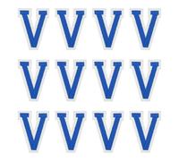 sourcing map Parches de letras V para planchar, parche bordado del alfabeto de 1.4 pulgadas A-Z con adhesivo planchado para bricolaje, decoración de ropa, reparación, camisas, jeans, chaquetas (azul