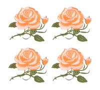 sourcing map Parches de rosas para planchar, 8,4 x 8,6 cm, parche bordado de rosas, apliques de flores, parches para coser, decoración para ropa, mochilas, chaquetas, sombreros, jeans, manualidades, 4